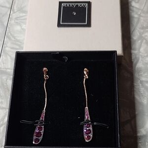 Mary Kay Gold Rone and Purple Drop Earrings